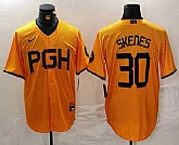 Men's Pittsburgh Pirates #30 Paul Skenes Yellow 2023 City Connect Stitched Jersey,baseball caps,new era cap wholesale,wholesale hats